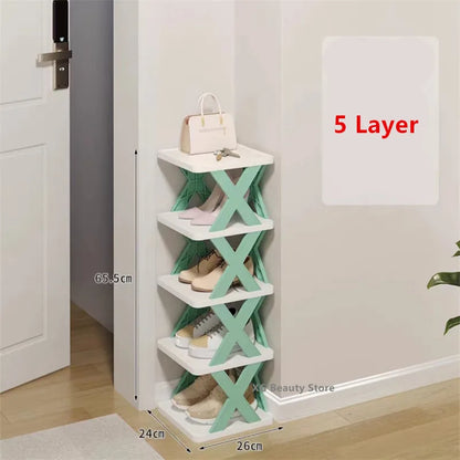 5/6/7 Layer Multi-layer Plastic Foldable Detachable Shoe Rack Storage Organizer Saves Family Space Suitable For Corridor Bedroom Leedoar