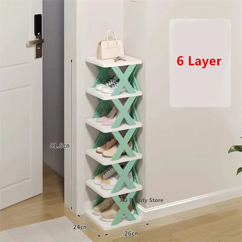 5/6/7 Layer Multi-layer Plastic Foldable Detachable Shoe Rack Storage Organizer Saves Family Space Suitable For Corridor Bedroom Leedoar