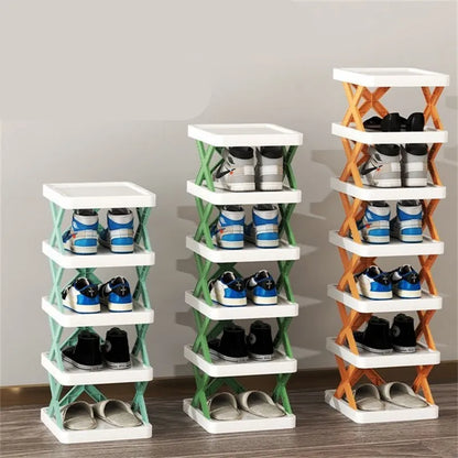 5/6/7 Layer Multi-layer Plastic Foldable Detachable Shoe Rack Storage Organizer Saves Family Space Suitable For Corridor Bedroom Leedoar