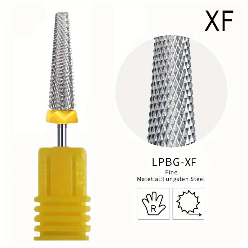 5 In 1 Extra Long Tungsten Carbide Nail Drill Bits Set, Safety Nail Salon Accessories, Efficient Removal Of Gel Polish Acrylic N Leedoar