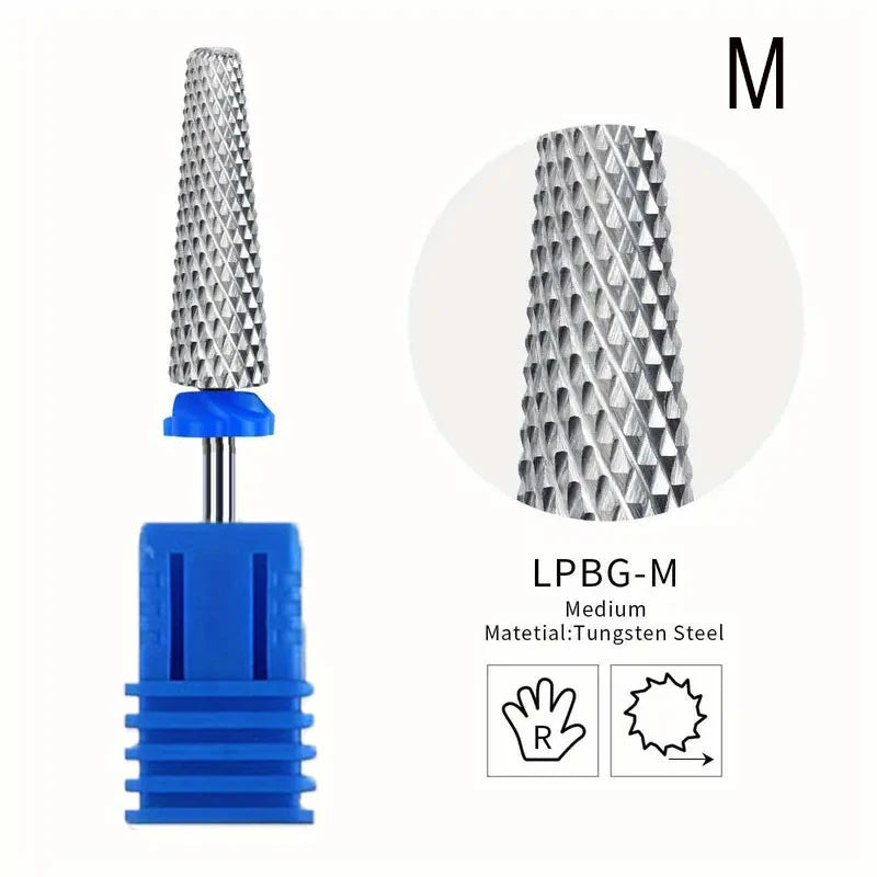 5 In 1 Extra Long Tungsten Carbide Nail Drill Bits Set, Safety Nail Salon Accessories, Efficient Removal Of Gel Polish Acrylic N Leedoar