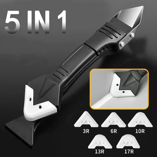 5 In 1 Silicone Scraper Sealant Smooth Remover Tool Set Caulking Finisher Smooth Grout Kit Floor Mould Removal Hand Tools Set