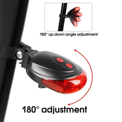 5 LED Bike Tail Lamp Night Riding Laser Light Outdoor Cycling Waterproof Safety Warning Taillight