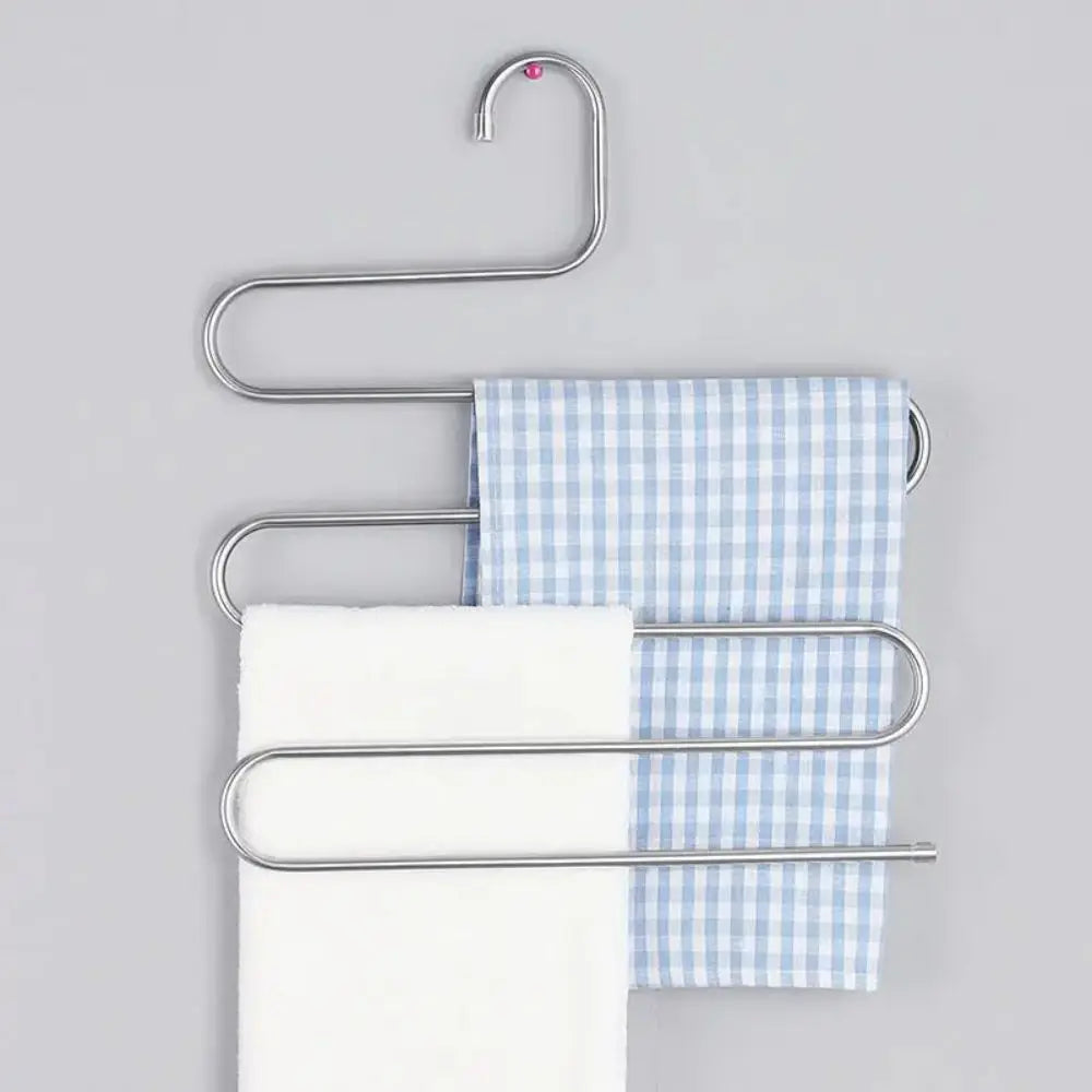 5 Layers Multi-functional Clothes Hangers Non-slip Pant Storage Rack Cloth Rack with Multiple Functions for Hanging and Storage Leedoar