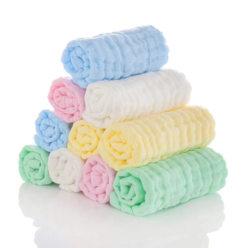 5 PCS 30x30cm  Cotton Soft Baby Towels Baby Face Towel Handkerchief Bathing Feeding Face Washcloth Wipe burp cloth Leedoar