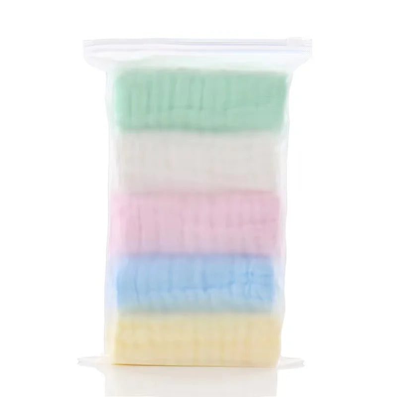 5 PCS 30x30cm  Cotton Soft Baby Towels Baby Face Towel Handkerchief Bathing Feeding Face Washcloth Wipe burp cloth Leedoar