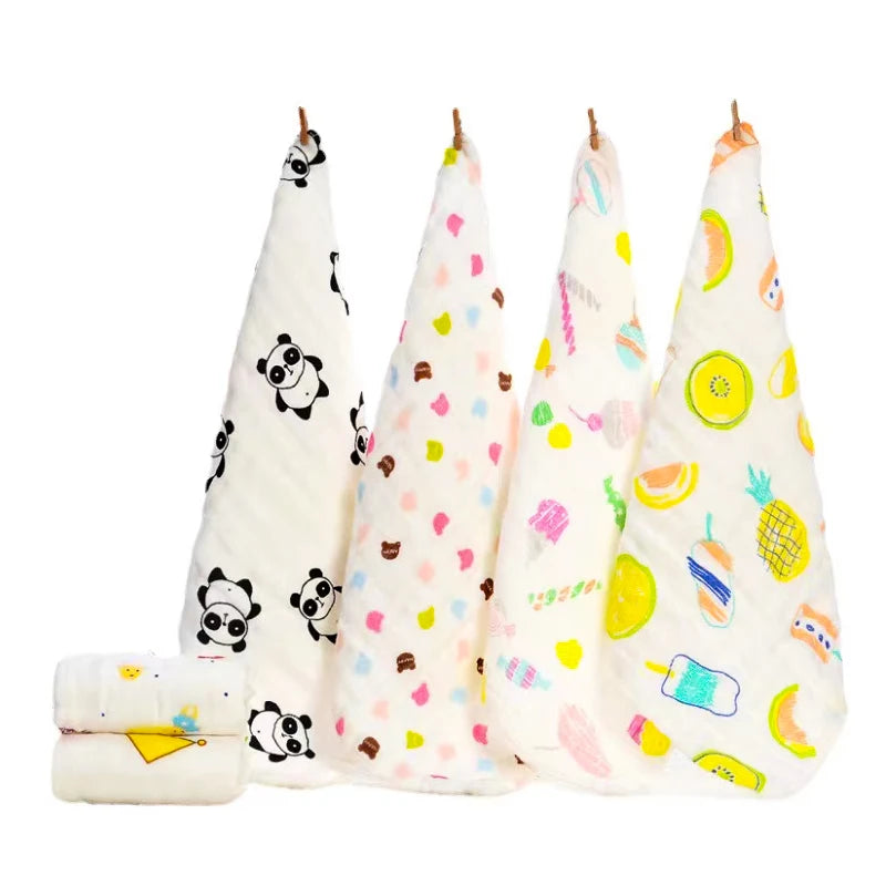 5 PCS Lot Muslin 6 layers Cotton Soft Baby Towels Baby Face Towel Handkerchief Bathing Feeding Face Washcloth Wipe burp cloth Leedoar