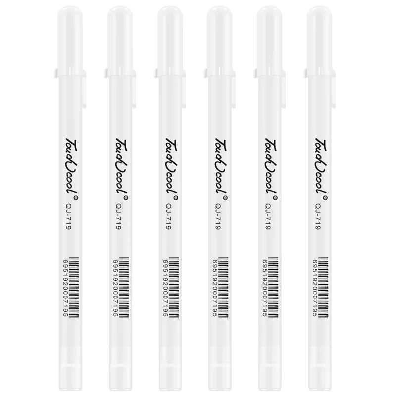 5 PCS White Manga Marker Pens Set 0.8 mm Permanent ink Scrapbook Tire Pen Waterproof School supplies Stationery Art brush pen Leedoar