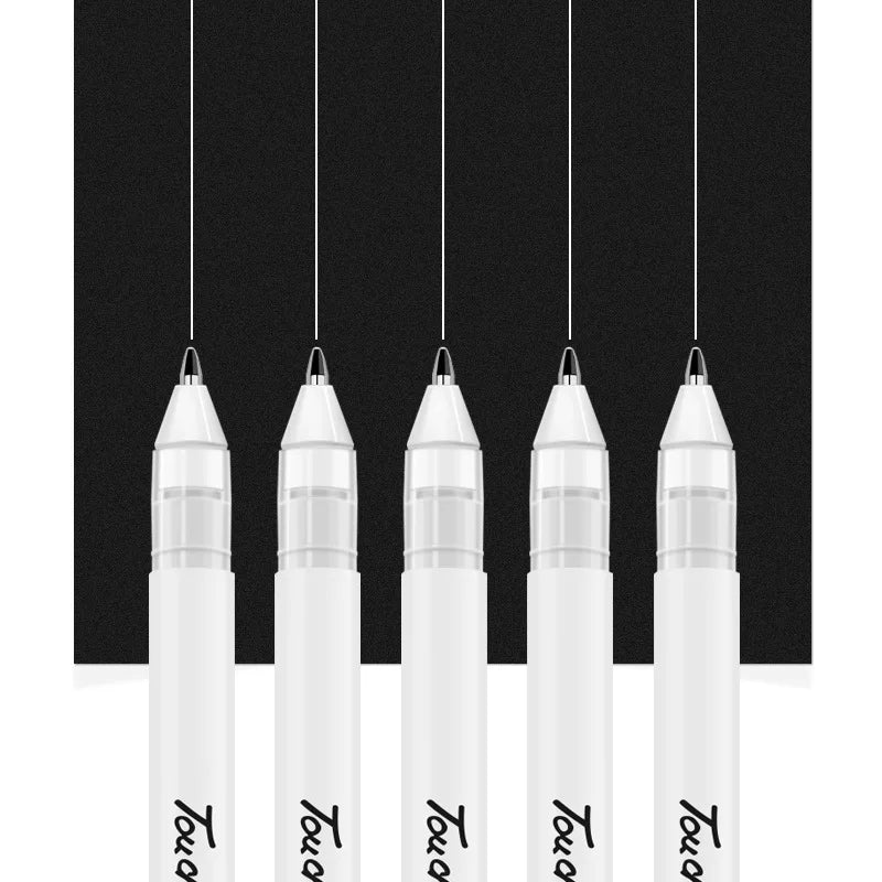 5 PCS White Manga Marker Pens Set 0.8 mm Permanent ink Scrapbook Tire Pen Waterproof School supplies Stationery Art brush pen Leedoar