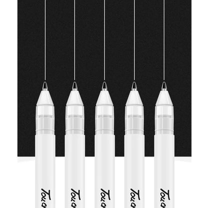 5 PCS White Manga Marker Pens Set 0.8 mm Permanent ink Scrapbook Tire Pen Waterproof School supplies Stationery Art brush pen Leedoar