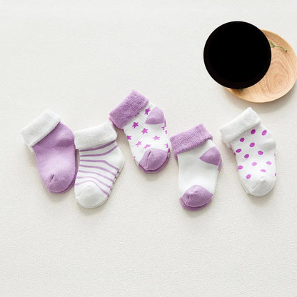 5 Pair High Quality Thicken Cartoon Comfort Cotton Newborn Socks Kids Boy New Born Baby Girl Socks Meia Infantil Miaoyoutong Leedoar