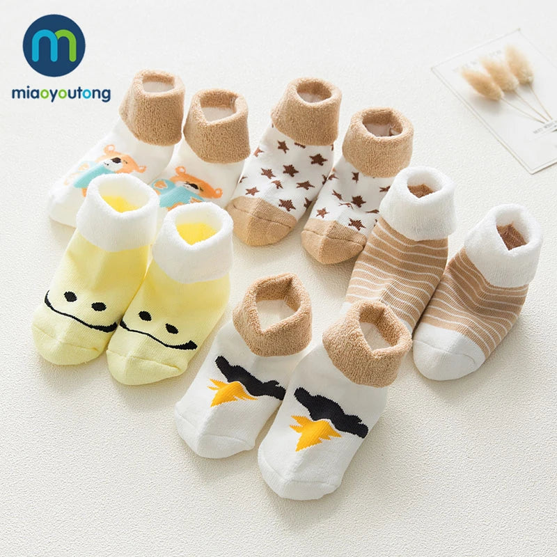 5 Pair High Quality Thicken Cartoon Comfort Cotton Newborn Socks Kids Boy New Born Baby Girl Socks Meia Infantil Miaoyoutong Leedoar