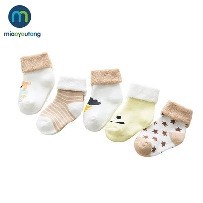 5 Pair High Quality Thicken Cartoon Comfort Cotton Newborn Socks Kids Boy New Born Baby Girl Socks Meia Infantil Miaoyoutong Leedoar