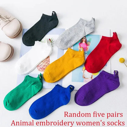 5 Pairs New Style Couple Polyester Mid Calf Length Socks Preppy Stockings Two Bars Womens Sports Trendy Socks Leedoar