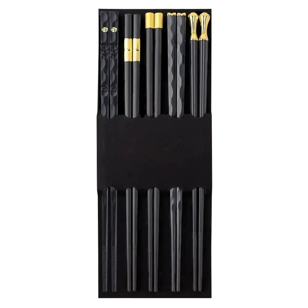 5 Pairs Non -Slip Fiberglass Chopsticks Reusable Multi-Style Chopstick Set Multipack Fancy Chopsticks Leedoar