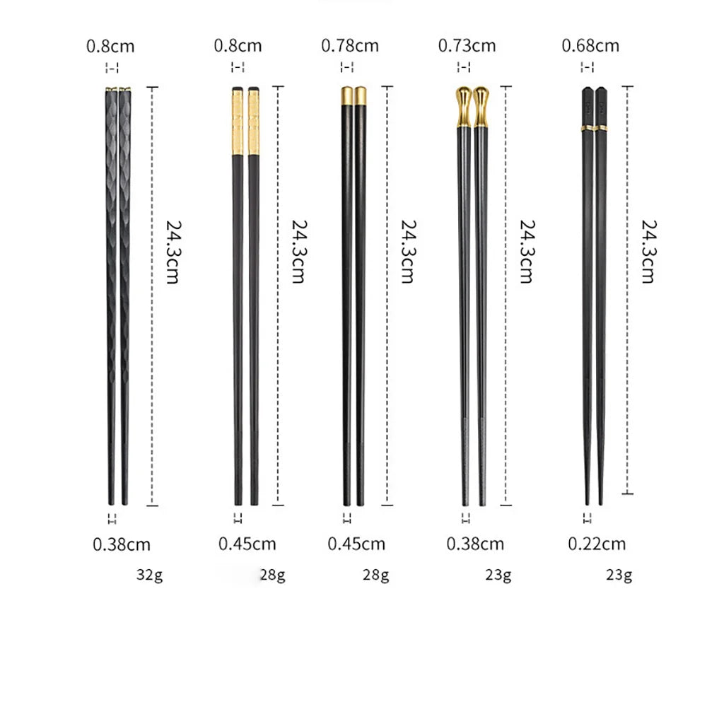 5 Pairs Non -Slip Fiberglass Chopsticks Reusable Multi-Style Chopstick Set Multipack Fancy Chopsticks Leedoar