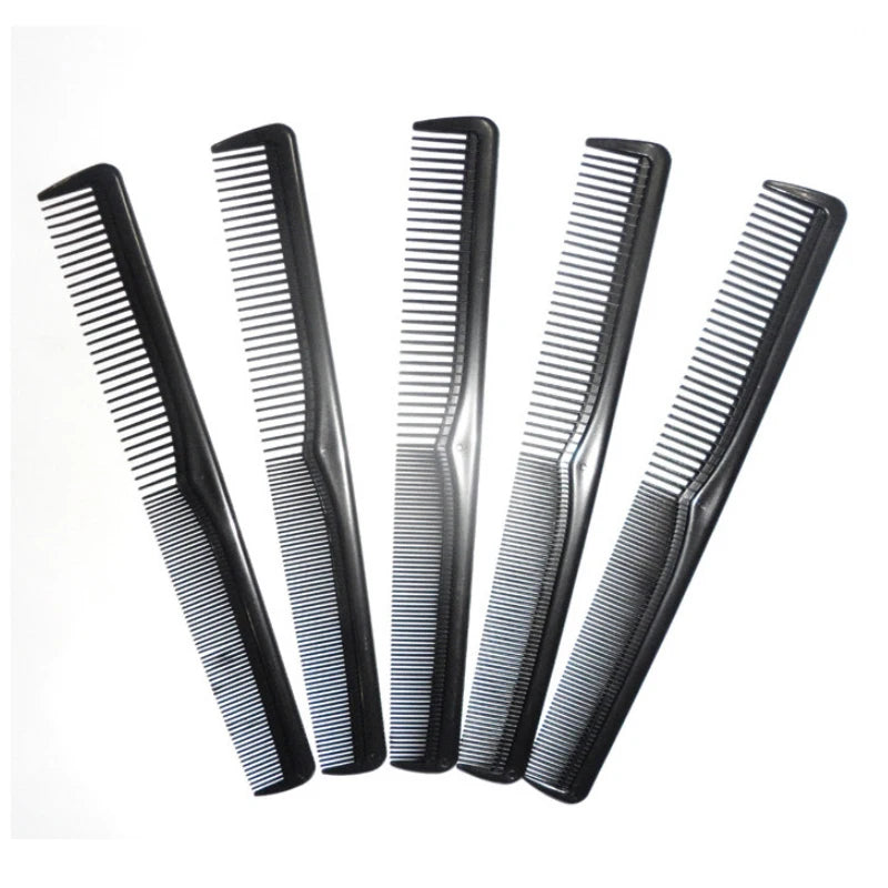 5 Pieces Fine Cutting Wide Tooth Hair Barber Carbon Fiber Salon Hairdressing Comb Heat Resistant Styling Grooming Comb Leedoar