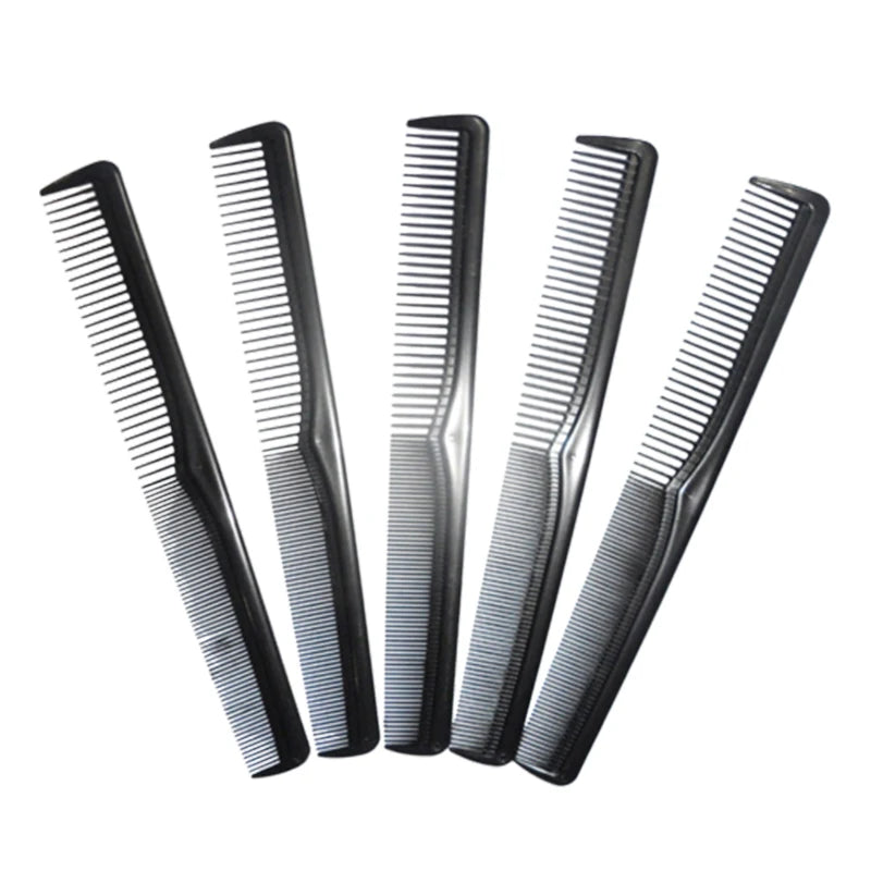 5 Pieces Fine Cutting Wide Tooth Hair Barber Carbon Fiber Salon Hairdressing Comb Heat Resistant Styling Grooming Comb Leedoar