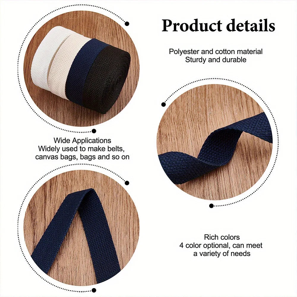 5 meters 25mm Canvas Ribbon Belt Bag Webbing Nylon Webbing Knapsack Strapping Sewing Bag Belt Accessories Leedoar