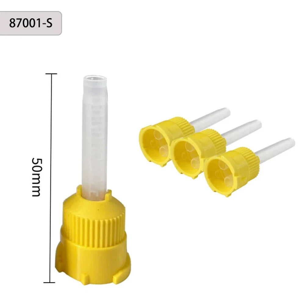 50/100 piezas 1:1 Puntas de mezcla dental Cabeza de goma de silicona Pistola de transporte desechable Mezcladores Equipo de impresión para blanqueamiento dental 