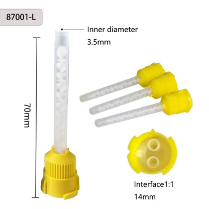 50/100 piezas 1:1 Puntas de mezcla dental Cabeza de goma de silicona Pistola de transporte desechable Mezcladores Equipo de impresión para blanqueamiento dental 