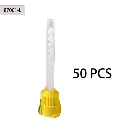 50/100 piezas 1:1 Puntas de mezcla dental Cabeza de goma de silicona Pistola de transporte desechable Mezcladores Equipo de impresión para blanqueamiento dental 