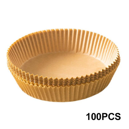 50/100Pcs Air Fryer Disposable Paper Liner Non-Stick Barbecue Plate Round Oven Pan Pad  For 16cm Air Fryer Micro-Wave Leedoar