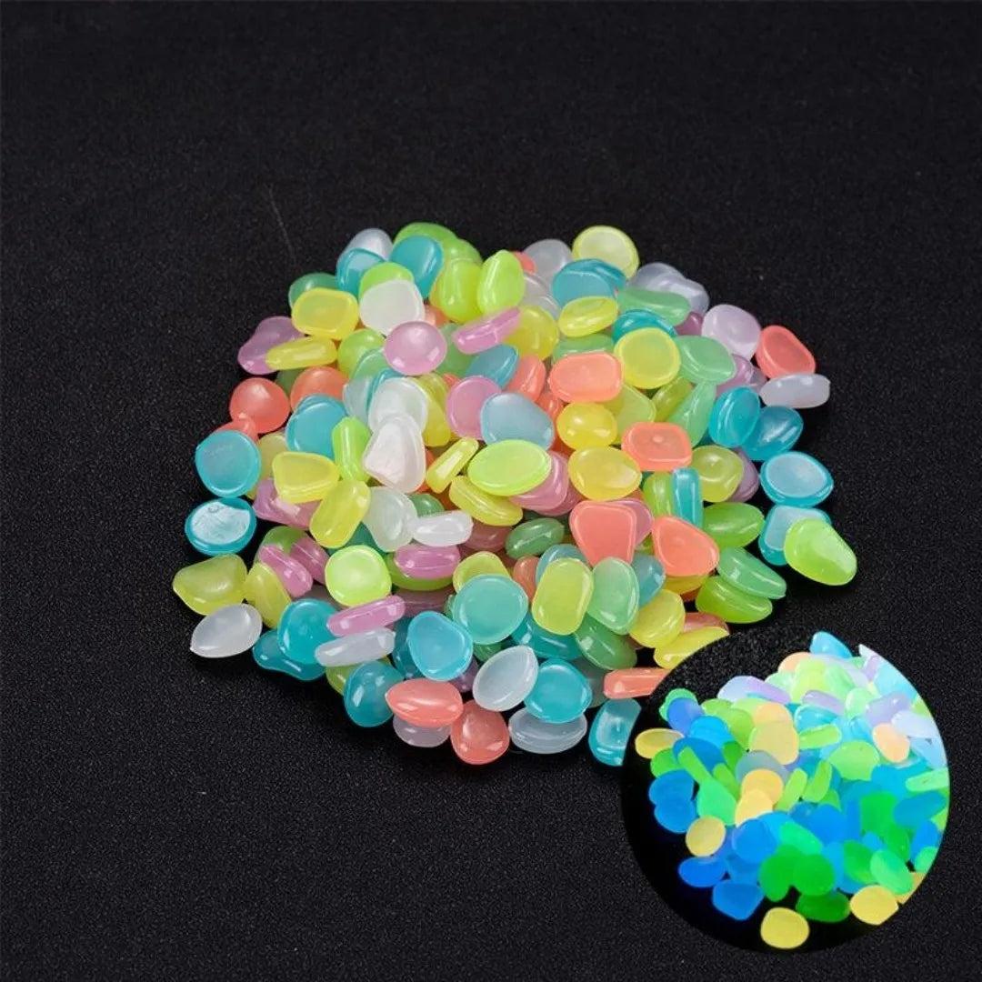 50/100Pcs Artificial Noctilucent Stone with Colorful Luminescence Aquarium Fish Tank Landscaping Vase Sidewalk Decoration Leedoar