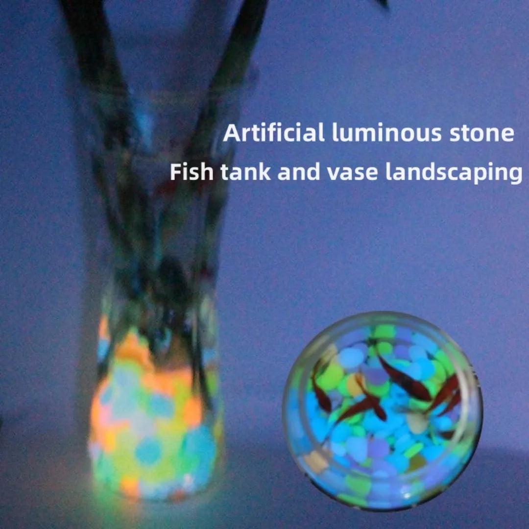 50/100Pcs Artificial Noctilucent Stone with Colorful Luminescence Aquarium Fish Tank Landscaping Vase Sidewalk Decoration Leedoar