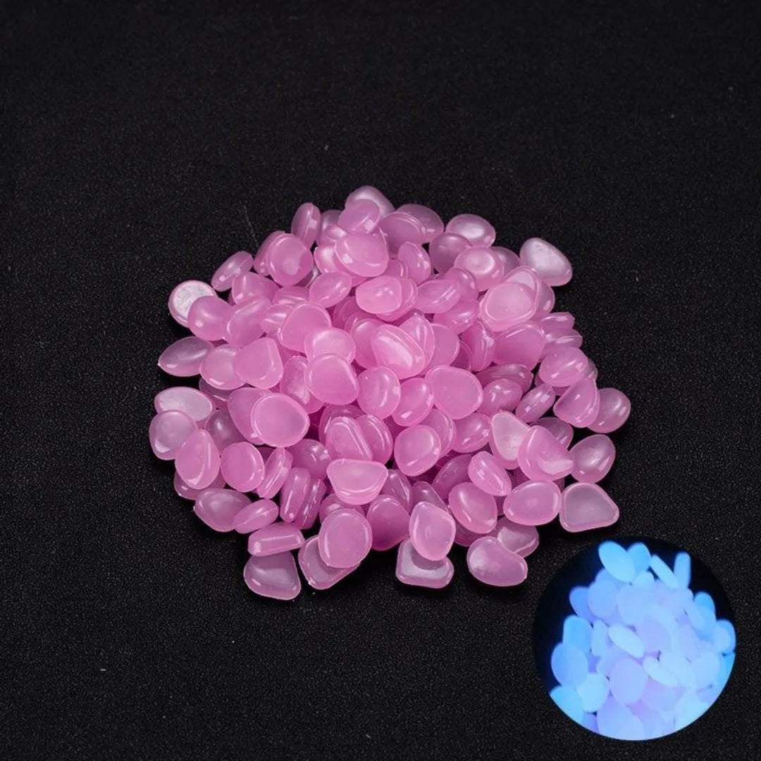 50/100Pcs Artificial Noctilucent Stone with Colorful Luminescence Aquarium Fish Tank Landscaping Vase Sidewalk Decoration Leedoar