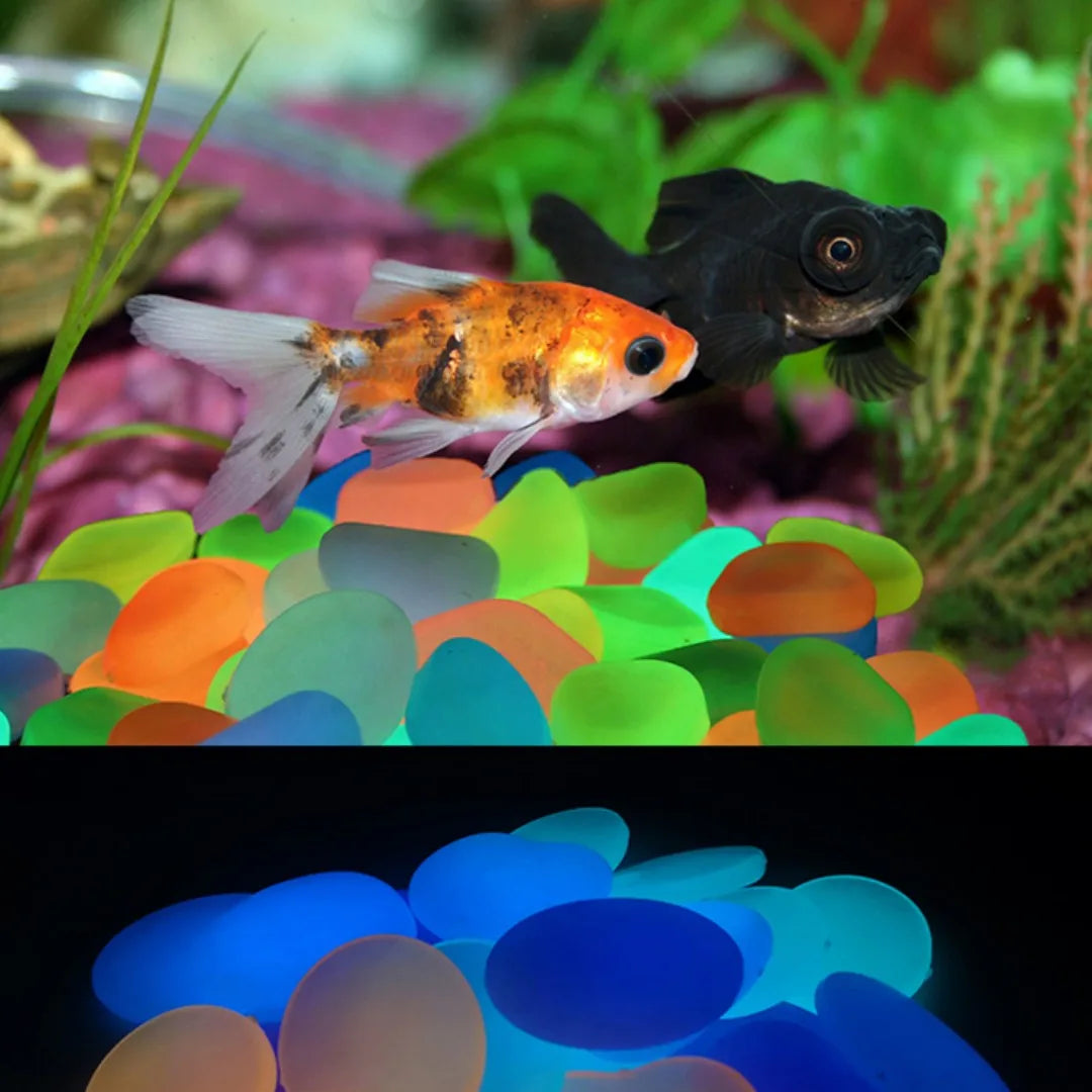 50/100Pcs Artificial Noctilucent Stone with Colorful Luminescence Aquarium Fish Tank Landscaping Vase Sidewalk Decoration Leedoar