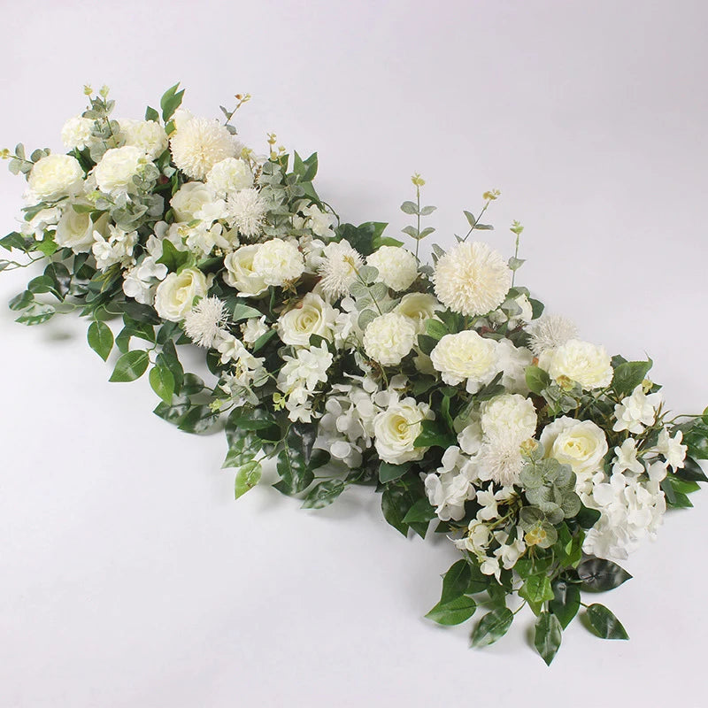 50/100cm DIY Wedding Flower Wall Decoration Arrangement Supplies Silk Peonies Rose Artificial Floral Row Decor Wed Arch Backdrop Leedoar