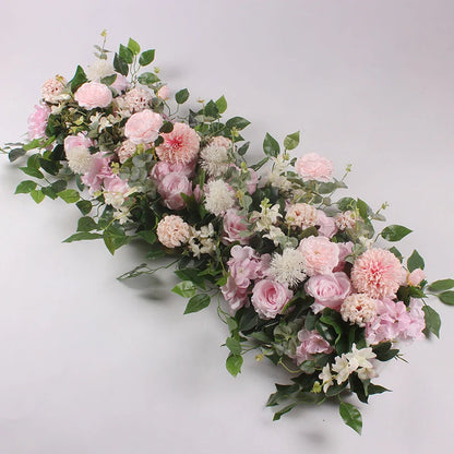 50/100cm DIY Wedding Flower Wall Decoration Arrangement Supplies Silk Peonies Rose Artificial Floral Row Decor Wed Arch Backdrop Leedoar