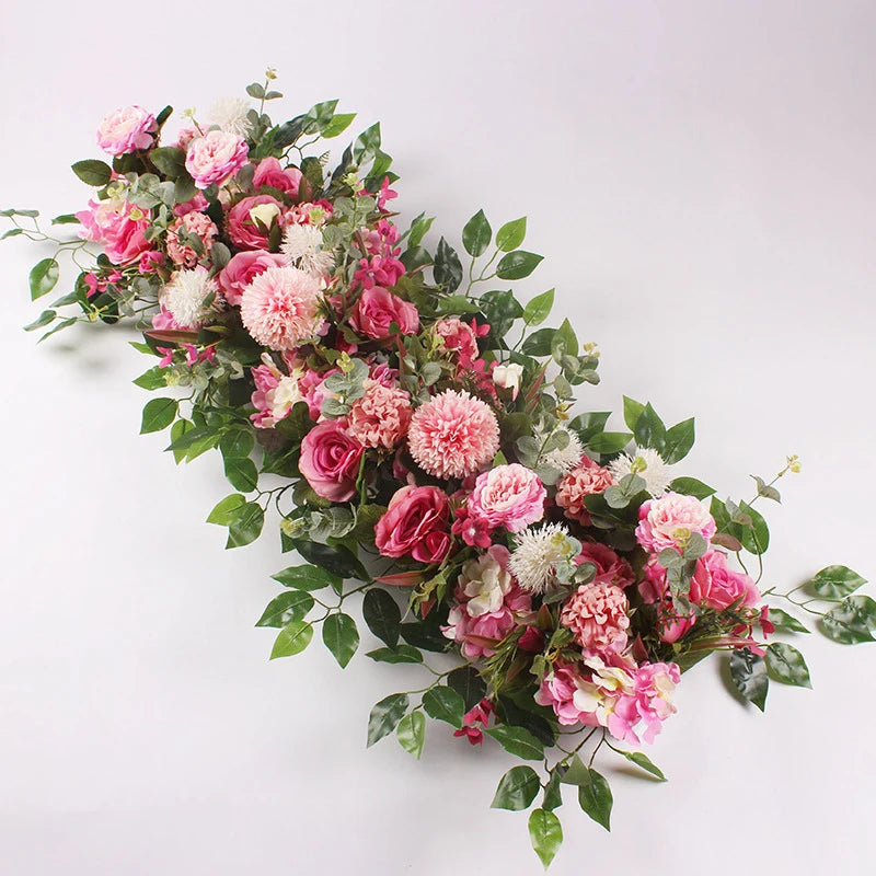 50/100cm DIY Wedding Flower Wall Decoration Arrangement Supplies Silk Peonies Rose Artificial Floral Row Decor Wed Arch Backdrop Leedoar