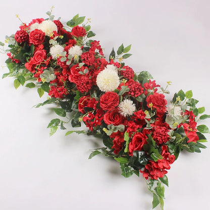 50/100cm DIY Wedding Flower Wall Decoration Arrangement Supplies Silk Peonies Rose Artificial Floral Row Decor Wed Arch Backdrop Leedoar