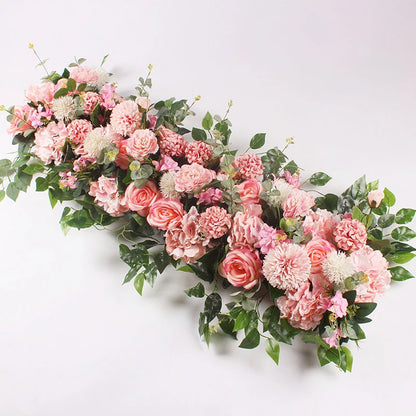 50/100cm DIY Wedding Flower Wall Decoration Arrangement Supplies Silk Peonies Rose Artificial Floral Row Decor Wed Arch Backdrop Leedoar