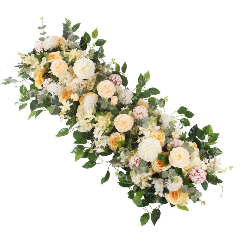 50/100cm DIY Wedding Flower Wall Decoration Arrangement Supplies Silk Peonies Rose Artificial Floral Row Decor Wed Arch Backdrop Leedoar