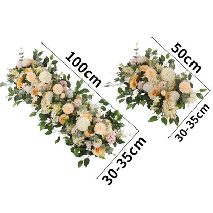 50/100cm DIY Wedding Flower Wall Decoration Arrangement Supplies Silk Peonies Rose Artificial Floral Row Decor Wed Arch Backdrop Leedoar