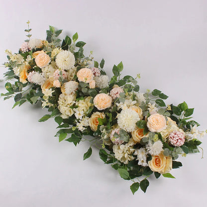 50/100cm DIY Wedding Flower Wall Decoration Arrangement Supplies Silk Peonies Rose Artificial Floral Row Decor Wed Arch Backdrop Leedoar