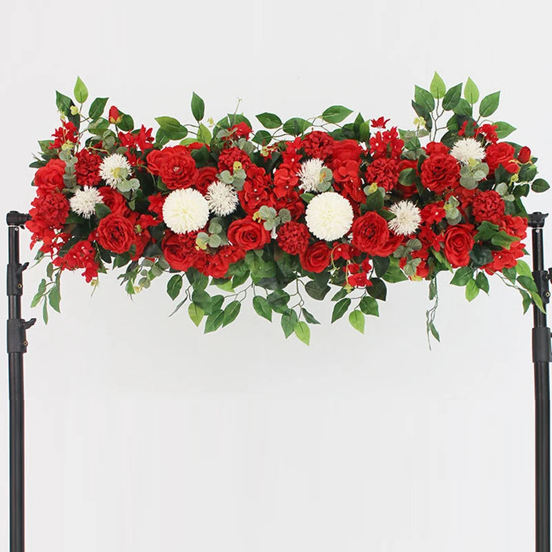 50/100cm DIY Wedding Flower Wall Decoration Arrangement Supplies Silk Peonies Rose Artificial Floral Row Decor Wed Arch Backdrop Leedoar