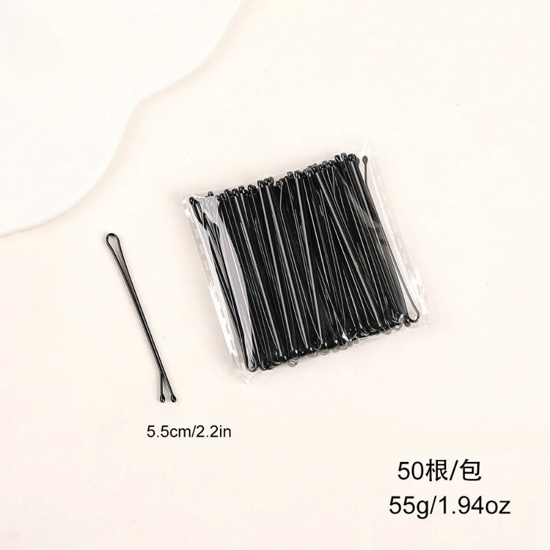 50/100pcs Black Hair Invisible Clips Black Bobby Pins For Girls Women Salon Hairdressing Styling Barrette Hair Accessories Tools Leedoar