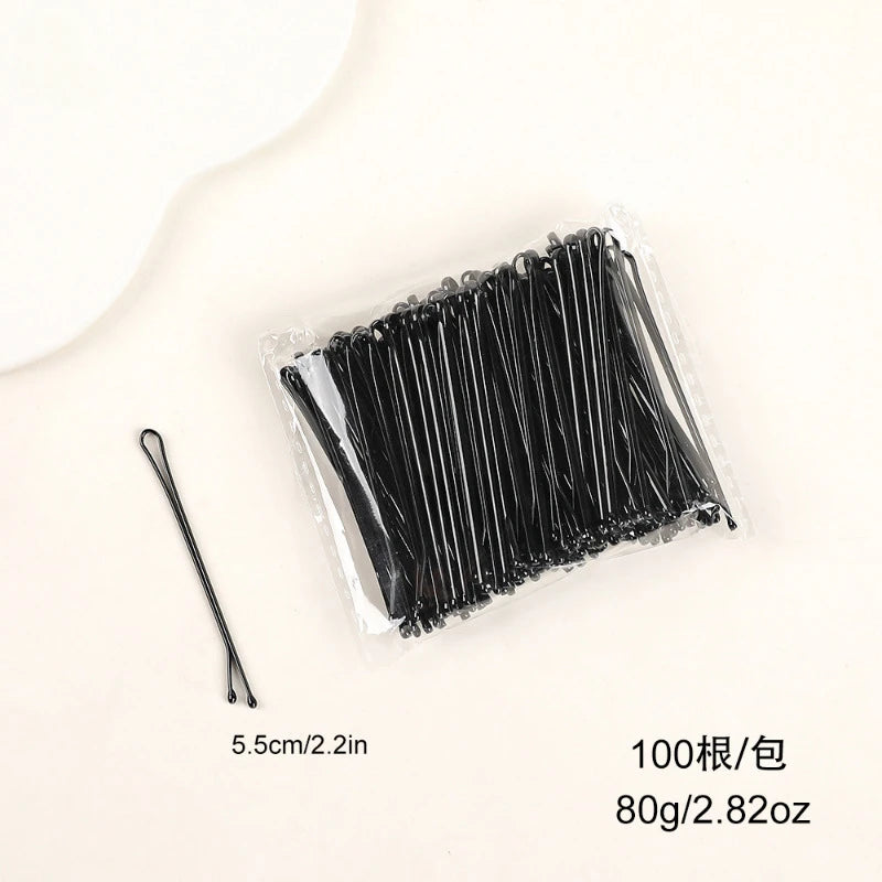 50/100pcs Black Hair Invisible Clips Black Bobby Pins For Girls Women Salon Hairdressing Styling Barrette Hair Accessories Tools Leedoar