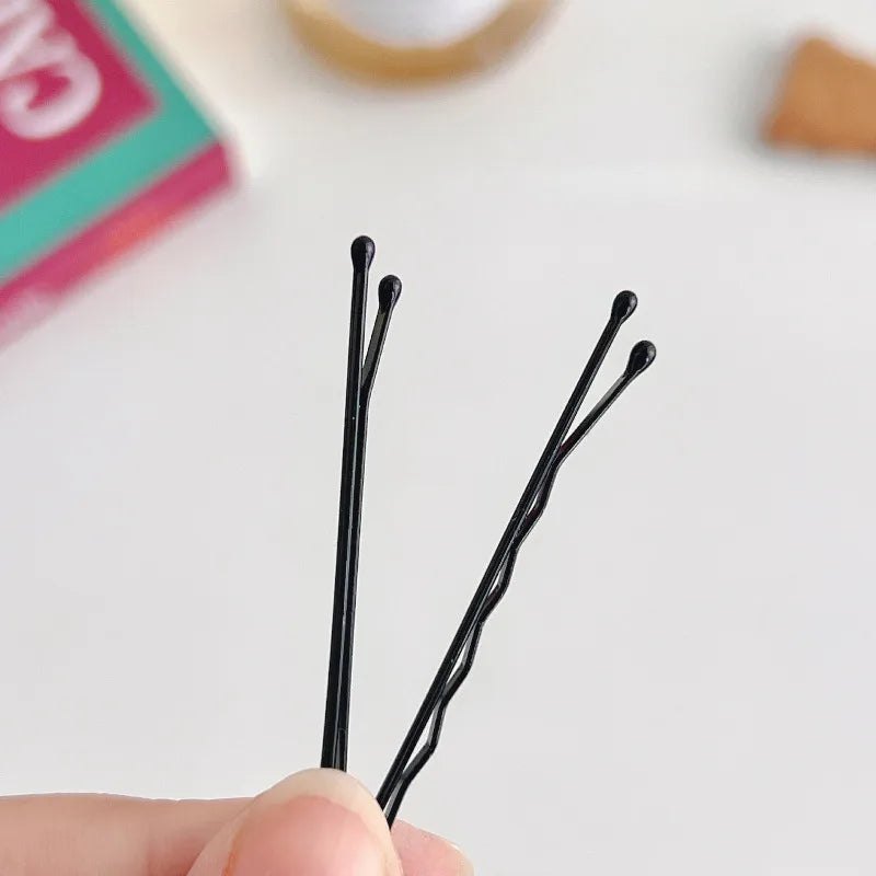 50/100pcs Black Hair Invisible Clips Black Bobby Pins For Girls Women Salon Hairdressing Styling Barrette Hair Accessories Tools Leedoar