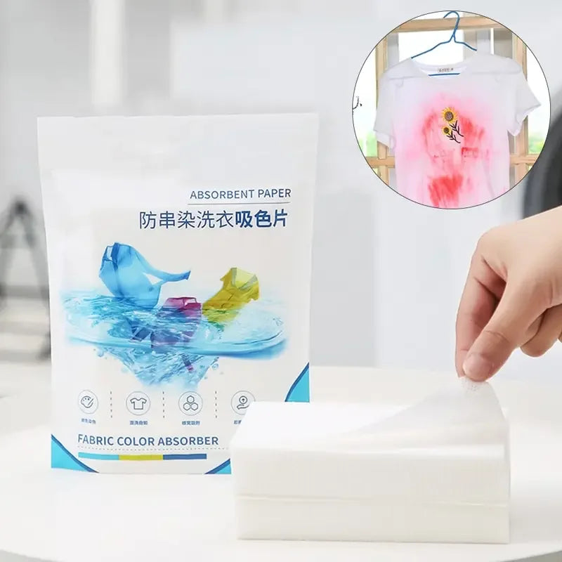 50 PCS/Bag Laundry Tablets Laundry Paper Anti-Staining Clothes Sheets Anti-String Mixing Color Absorption Washing Accessories Leedoar