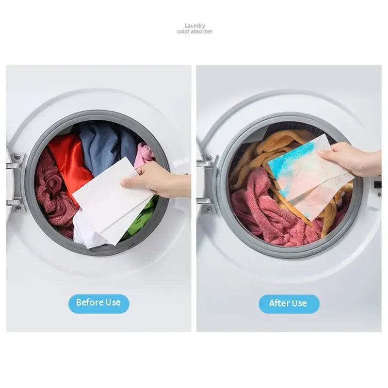 50 PCS/Bag Laundry Tablets Laundry Paper Anti-Staining Clothes Sheets Anti-String Mixing Color Absorption Washing Accessories Leedoar