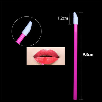 50 Pcs Disposable Make Up Lip Gloss Brush Lipstick Gloss Wands Applicator Hollow Lip Brushes Portable Cosmetic Beauty Tools Leedoar