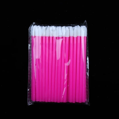 50 Pcs Disposable Make Up Lip Gloss Brush Lipstick Gloss Wands Applicator Hollow Lip Brushes Portable Cosmetic Beauty Tools Leedoar