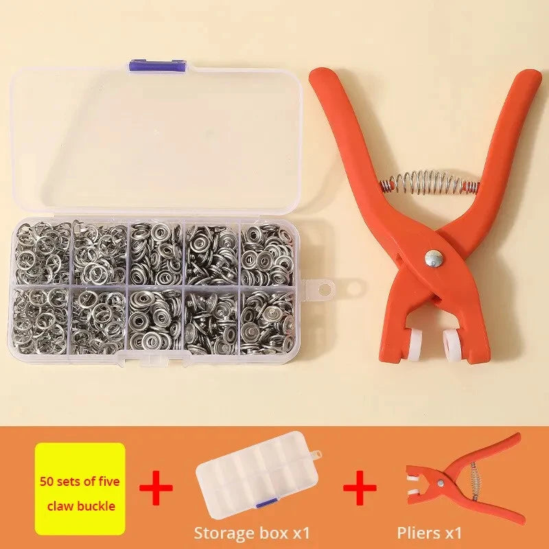 50 Sets Metal Snaps Buttons with Fastener Pliers Press Tool Kit For For Sewing And Crafting DIY Craftsmanship Leedoar