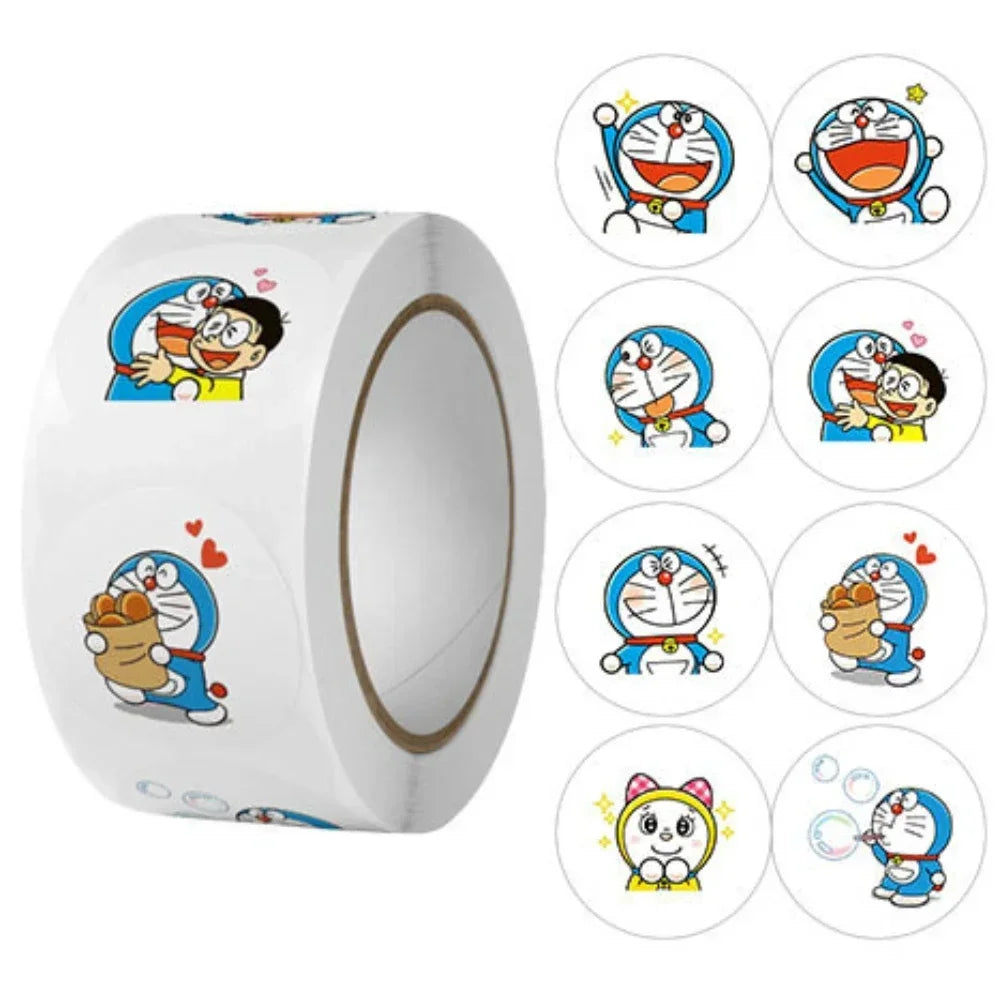 500 Sheets/Roll Doraemon Toy Stickers for Cars Bags Lotso Hello Kitty Strawberry Bears Sticker C190 Leedoar