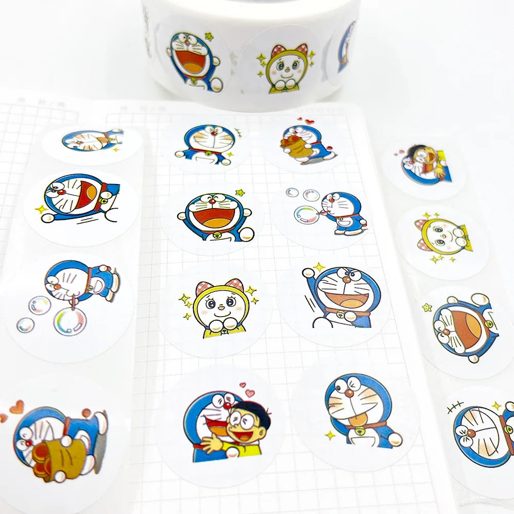 500 Sheets/Roll Doraemon Toy Stickers for Cars Bags Lotso Hello Kitty Strawberry Bears Sticker C190 Leedoar